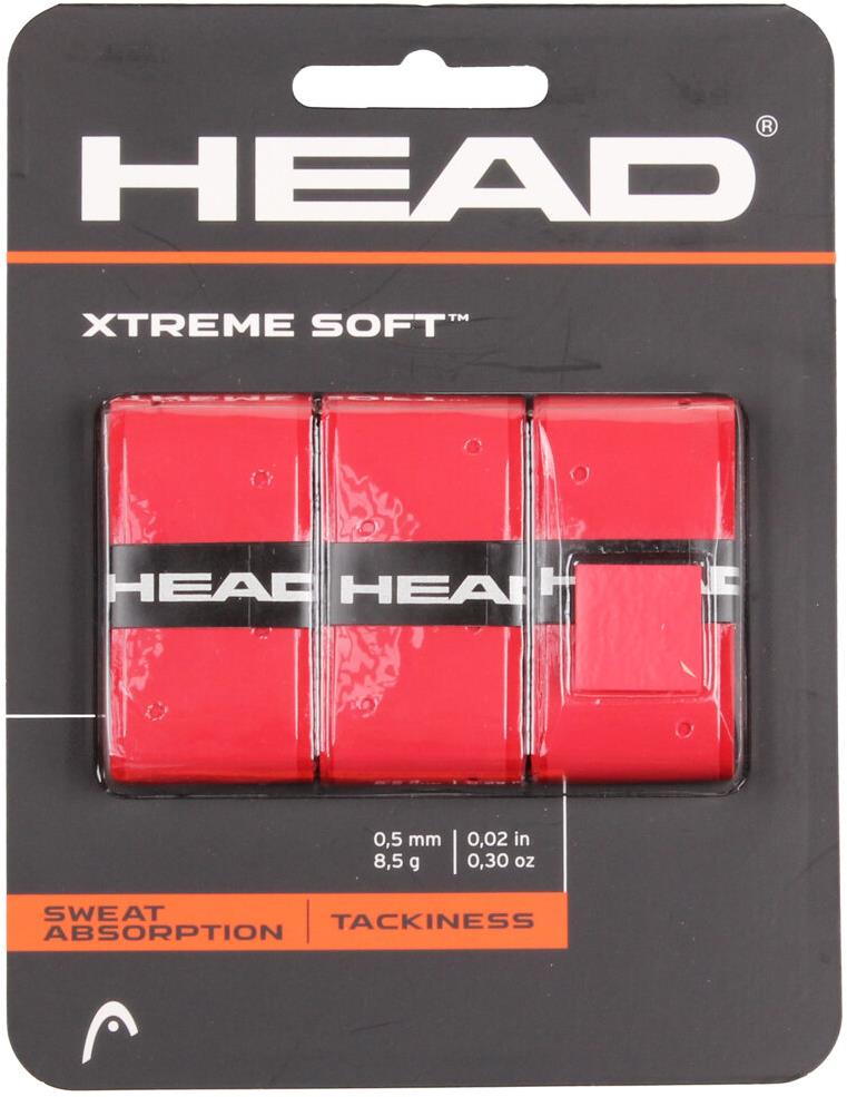 HEAD Multipack 4 ks XtremeSoft 3 overgrip omotávka hr. 0,5 mm červená