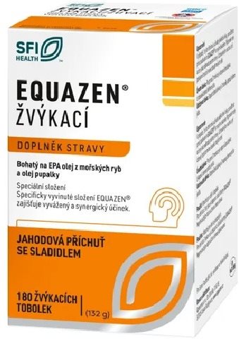 EQUAZEN 180 žuvacích tabliet s jahodovou príchuťou