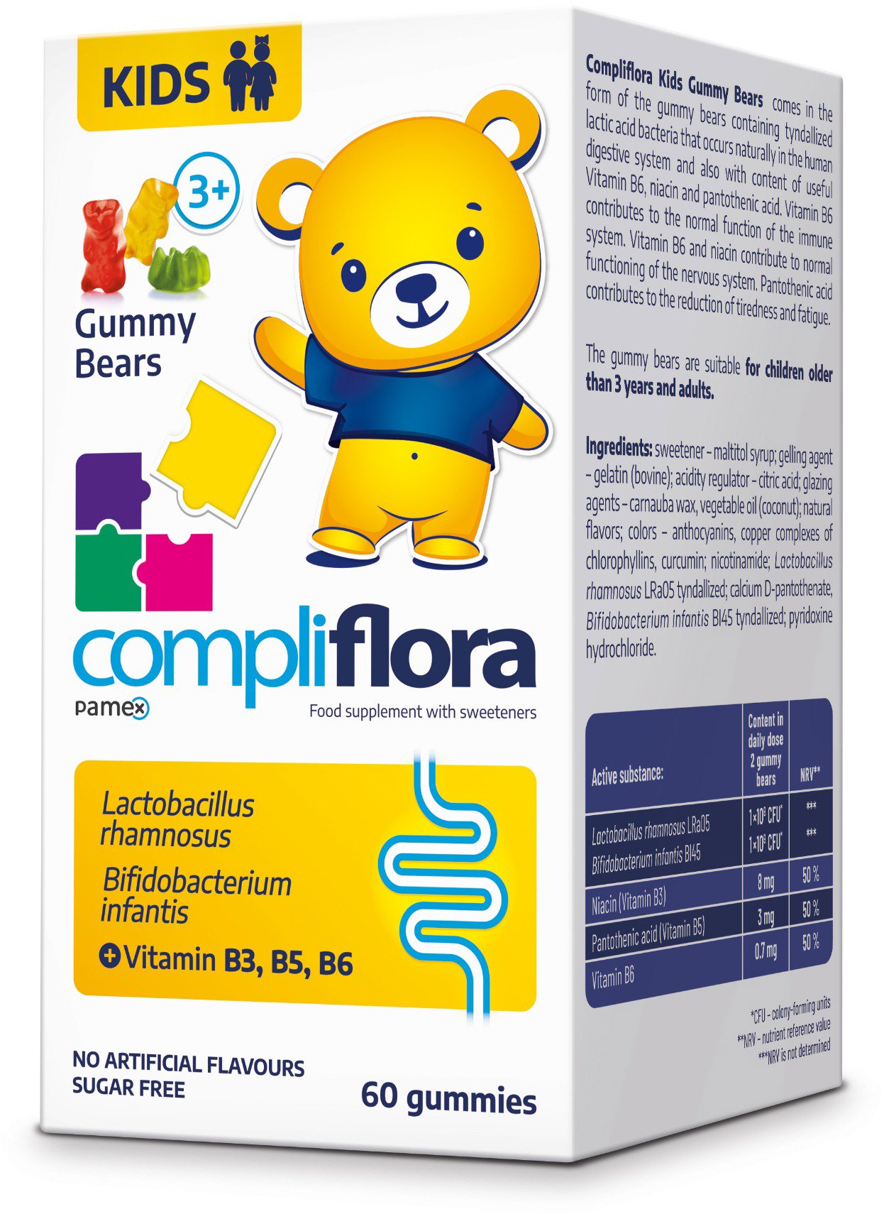 Compliflora KIDS želatínové medvedíky od 3 rokov 60 ks
