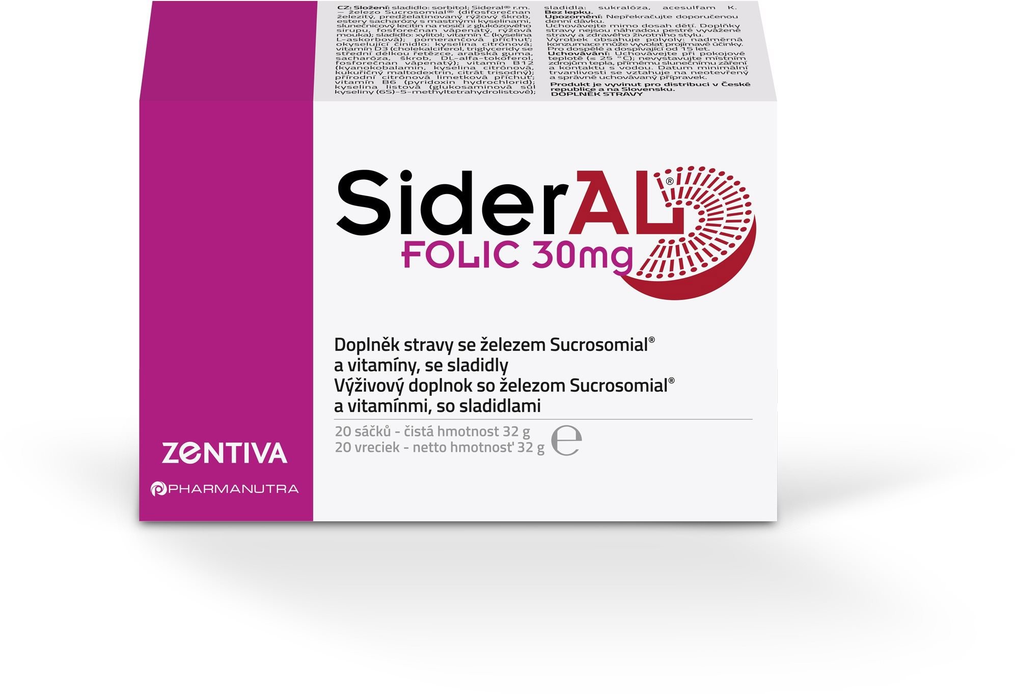 Sideral Folic 30 mg 20 sáčků