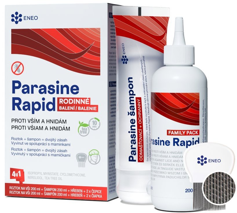 Eneo Parasine Rapid RB 200 + 200 ml, roztok + šampon na vši