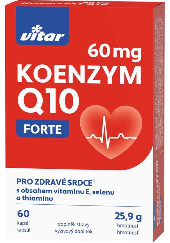 Vitar Koenzym Q10 60 mg + E + Se + thiamin 60 kapsúl