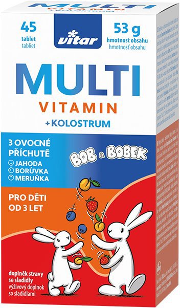 Vitar Kids Multi + kolostrum 45 tabliet
