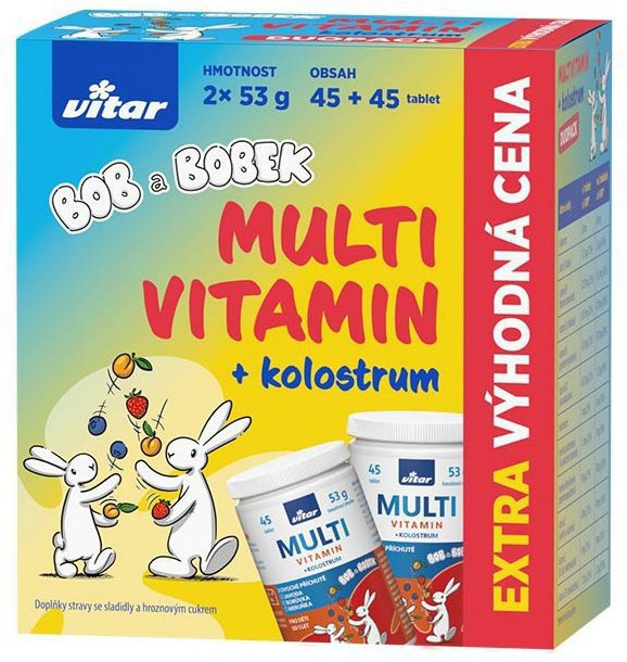 Vitar Kids Multi + kolostrum 2× 45 tabliet