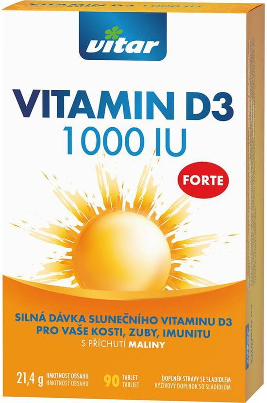 Vitar Vitamín D3 Forte 1000 IU 90 tabliet