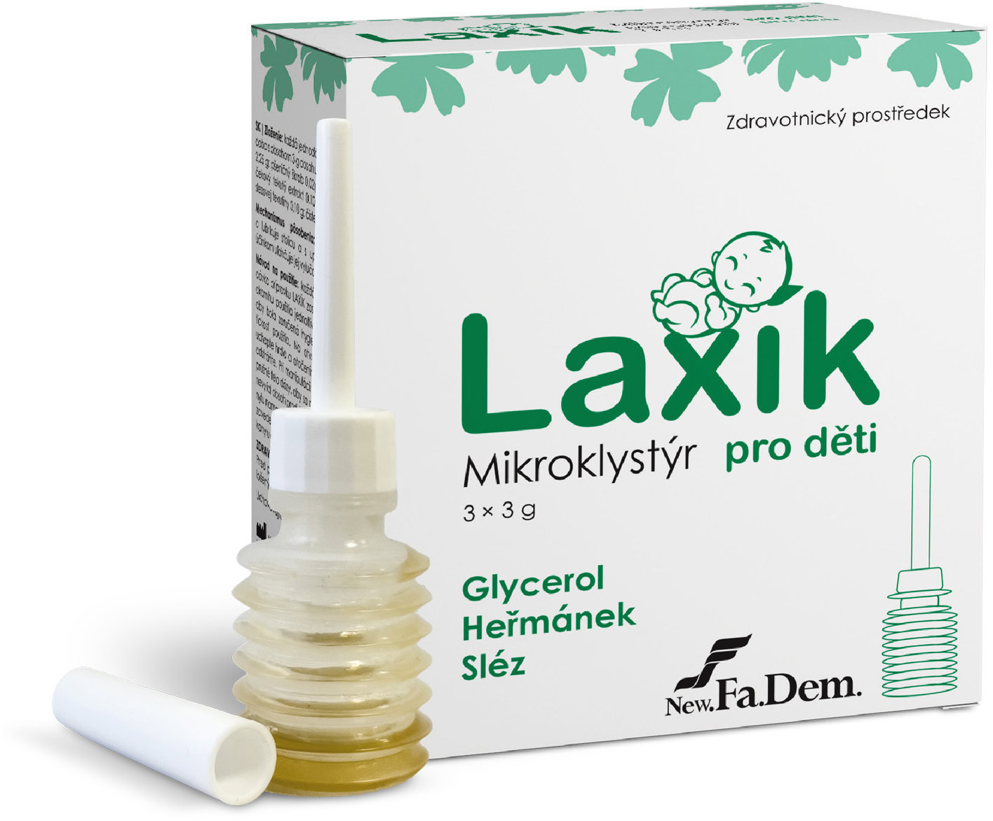 Carefy Laxík mikroklystýr pro děti 3 × 3 g