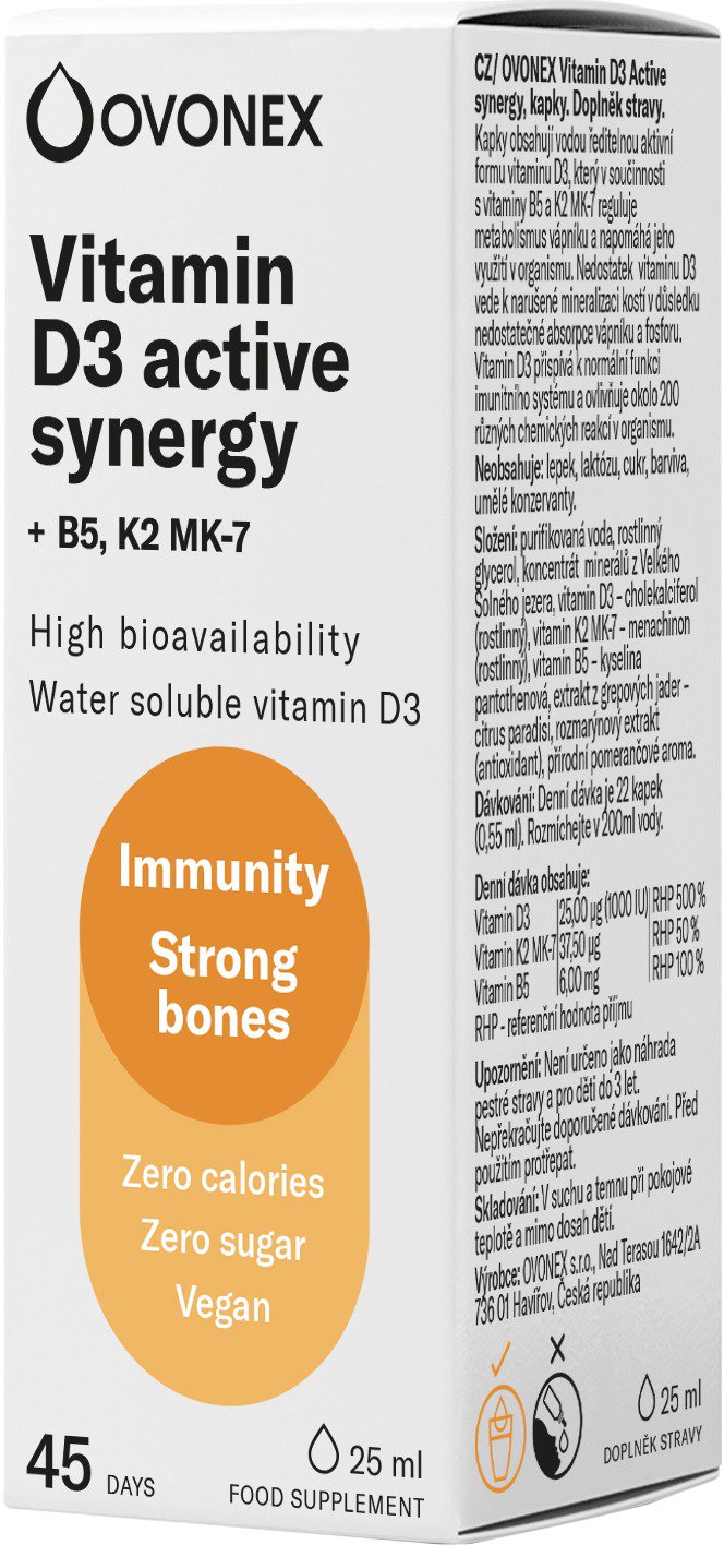 Ovonex vitamín D3 active synergy 25 ml