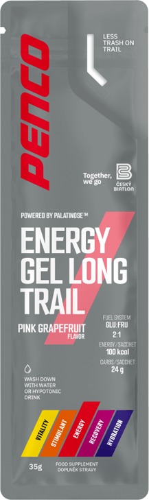 Penco Energy gel LONG TRAIL, 35 g, ružový grep