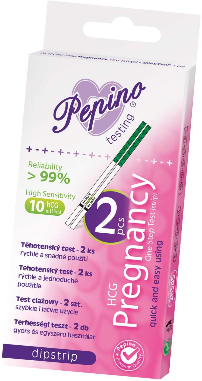 PEPINO Tehotenský test Dipstrip 2 ks