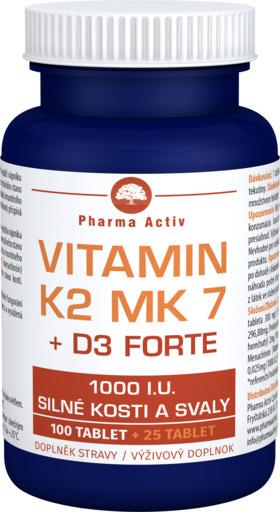 Pharma Activ Vitamin K2 MK7 + D3 Forte 1000 I.U. 125 tablet