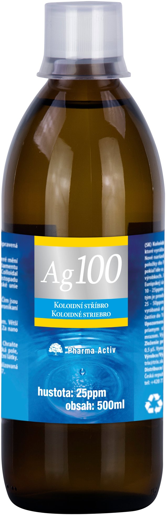 Pharma Activ Koloidné striebro Ag100 25 ppm 500 ml