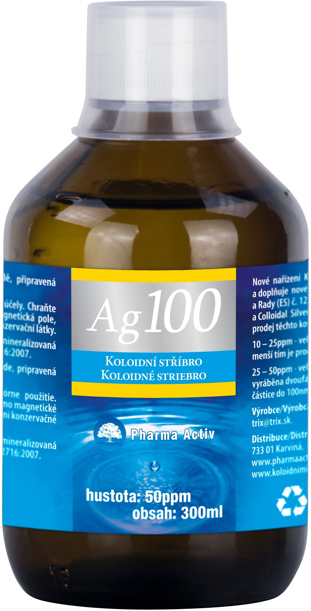 Pharma Activ Koloidné striebro Ag100 50 ppm 300 ml