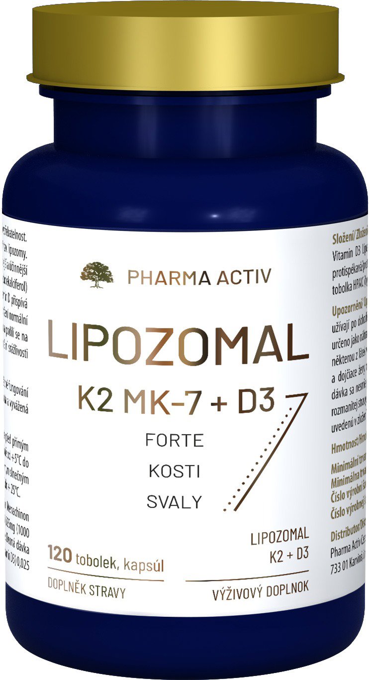 Pharma Activ Lipozomal K2 MK7 + D3 forte 120 kapsúl