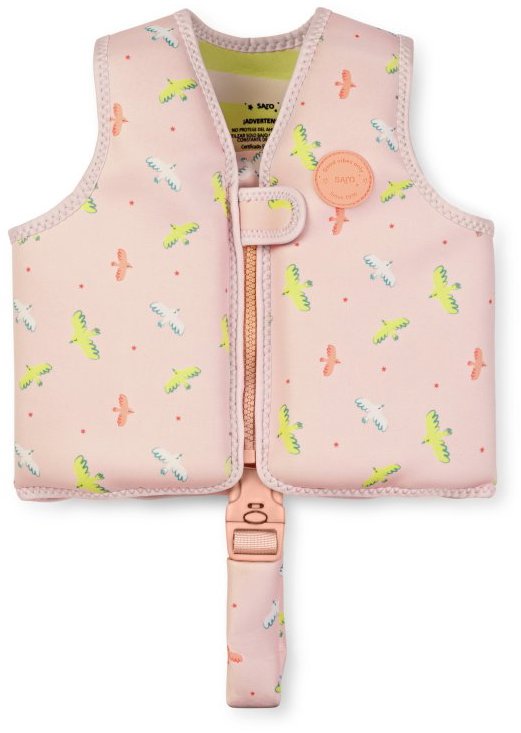 Saro Baby Plavecká neoprénová vesta s UV ochranou (1 – 3 r) Tropicool Pink