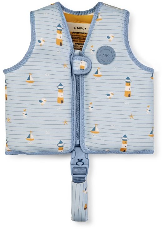 Saro Baby Plavecká neoprénová vesta s UV ochranou (3 – 6 r) Navy Hugs