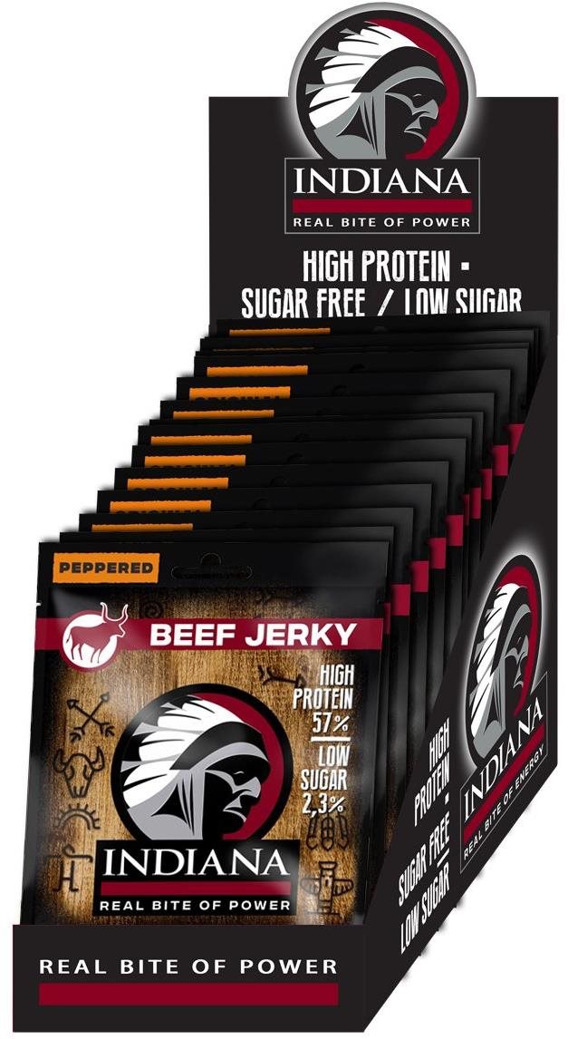 INDIANA Jerky hovädzie Peppered 15× 25 g display