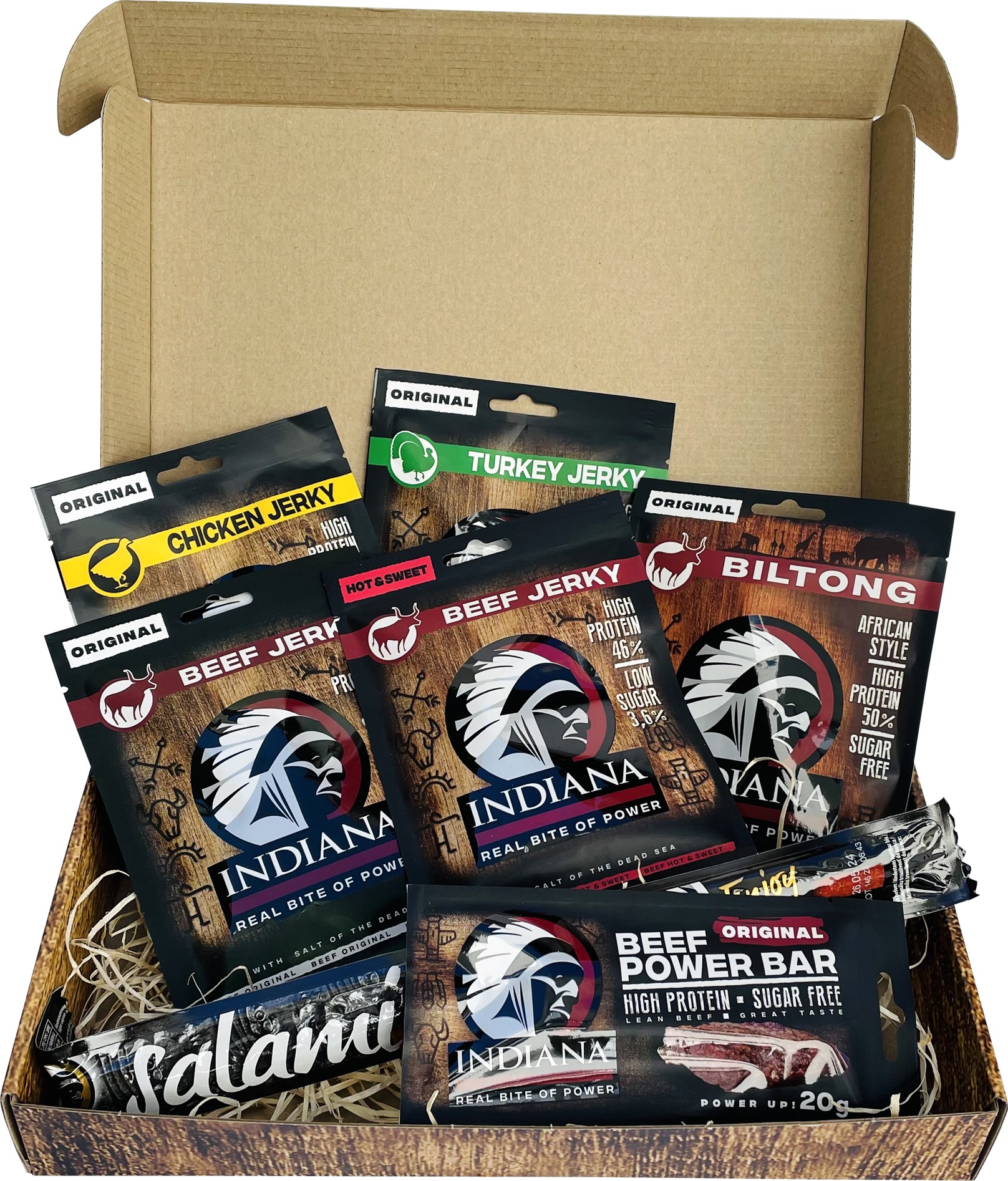 INDIANA Jerky darčeková kazeta 163 g – 7 ks