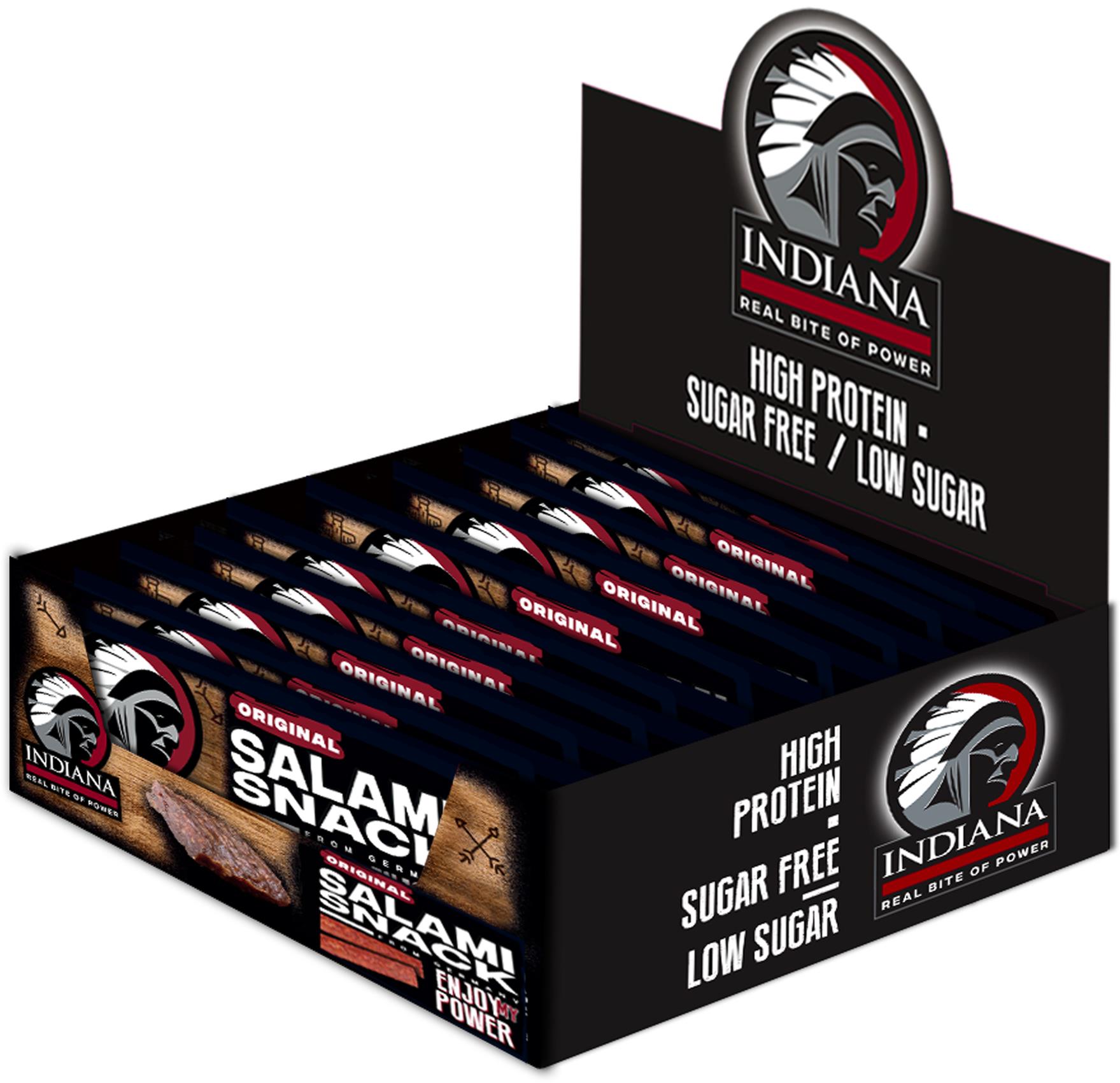 Indiana Salami Snack Original 18 × 10 g – display