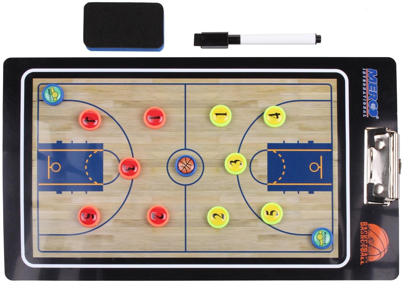 Merco Basketbal 65 magnetická trénerská tabuľa, s klipom