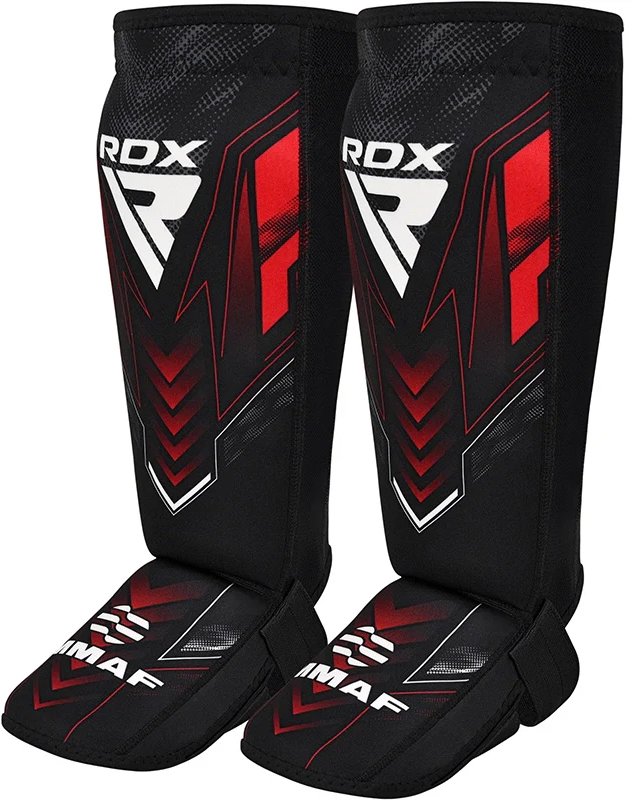 RDX Neoprenové chrániče holení a nártů, schválené IMMAF, červené 2XL