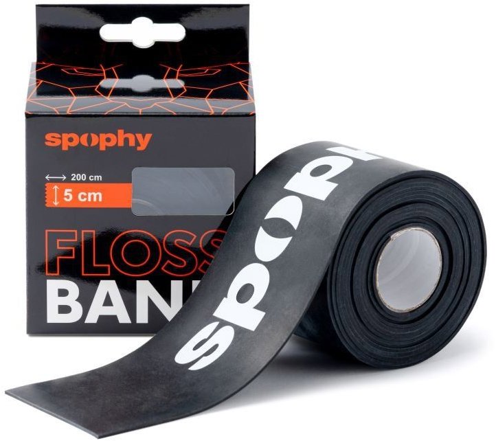Spophy Flossband Black, flossband čierny, 5 cm × 2 m