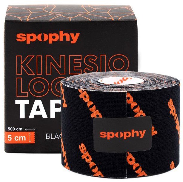 Spophy Kinesiology Tape Black, tejpovacia páska čierna, 5 cm × 5 m