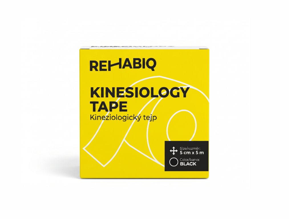 Rehabiq Kinesiology Tape, čierna, 5 cm × 5 m