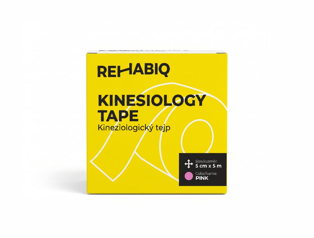 Rehabiq Kinesiology Tape, ružová, 5 cm × 5 m