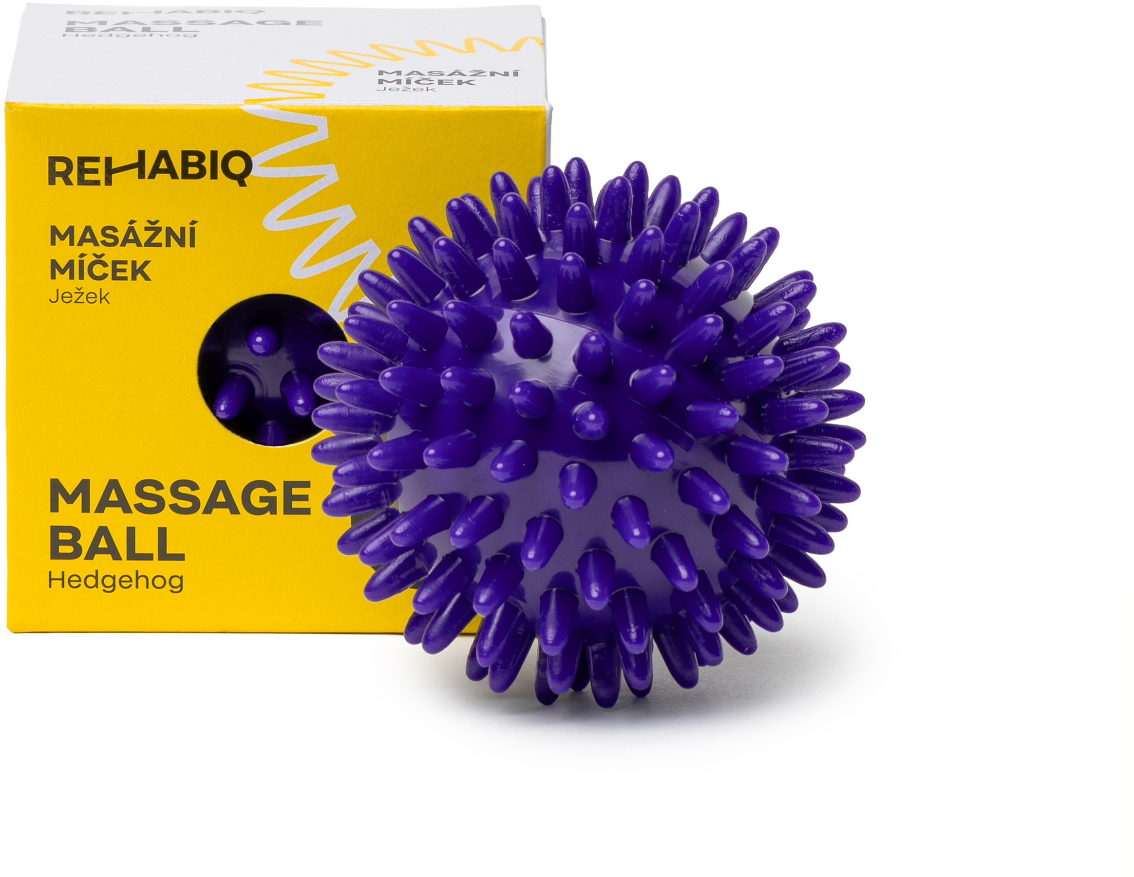 Rehabiq Masážní míček ježek, 7 cm, fialový