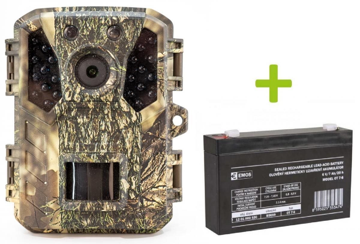 OXE Gepard II, externý akumulátor 6 V/7 Ah a napájací kábel + 32 GB SD karta a 4 ks batérií