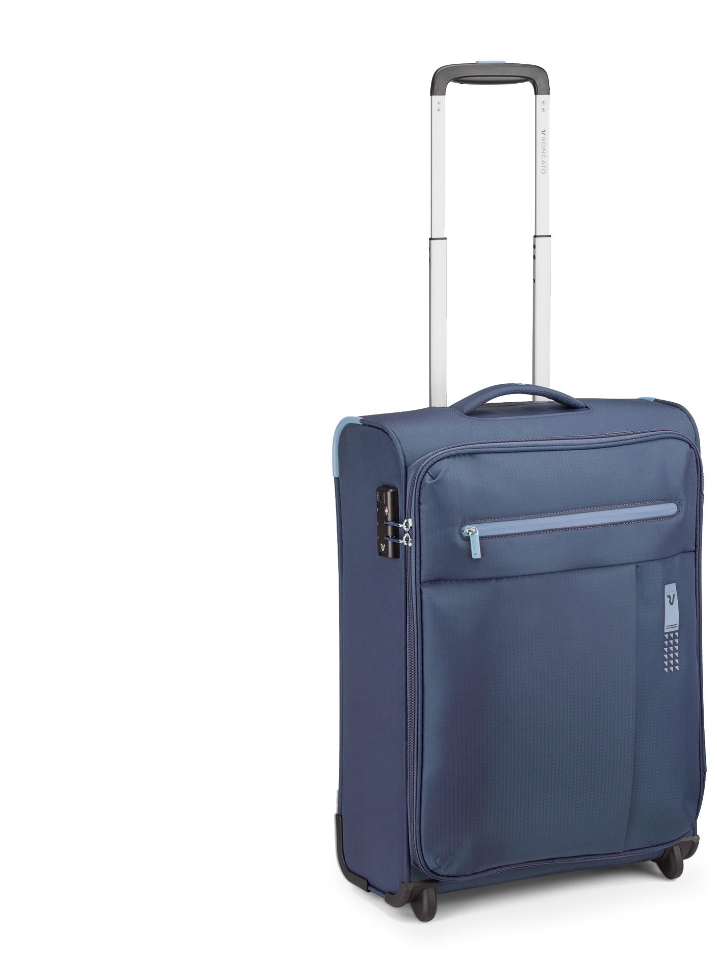 Roncato LITE SOFT S, modrý, 55 × 40 × 20 cm, 2 kolieska