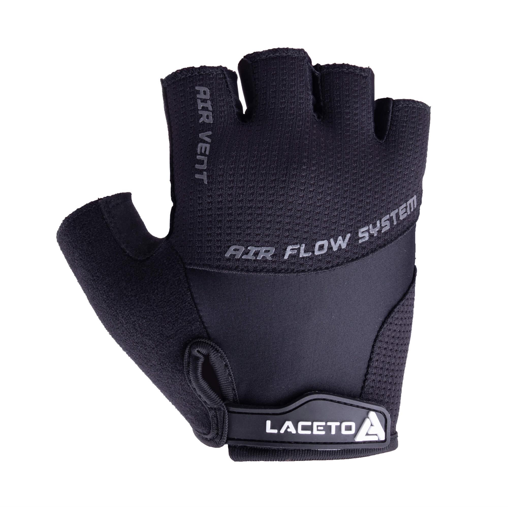 LACETO Cyklistické rukavice TEMPO Black L