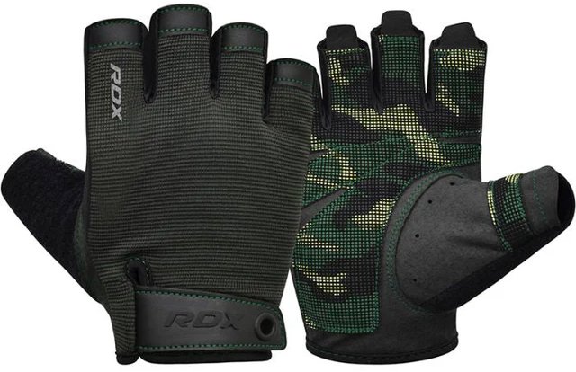 RDX Vzpieračské rukavice T2 Half, armádne zelené, M