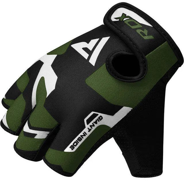 RDX Fitness rukavice Gym gloves sublimation F6, čierno-zelené, S