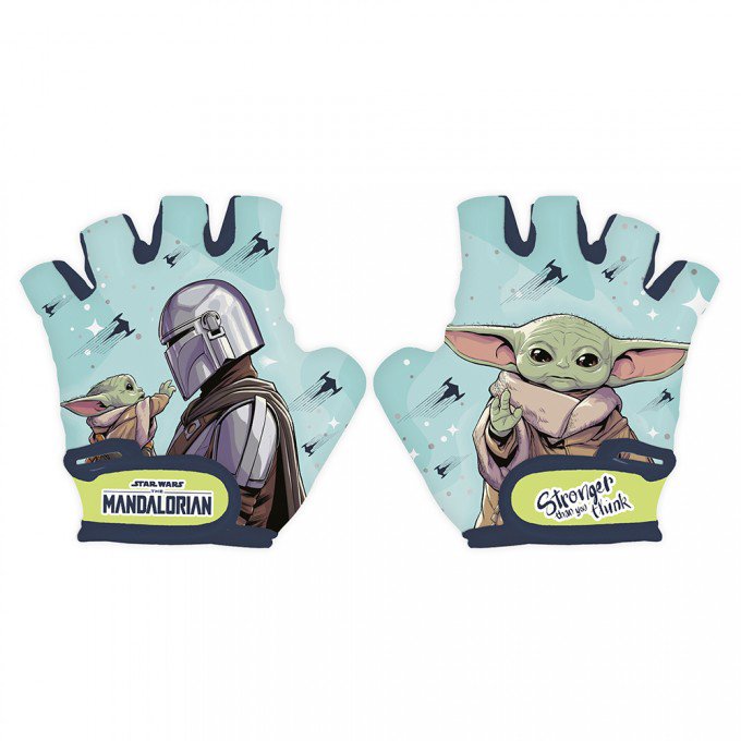 Disney Detské cyklistické rukavice na bicykel Mandalorian