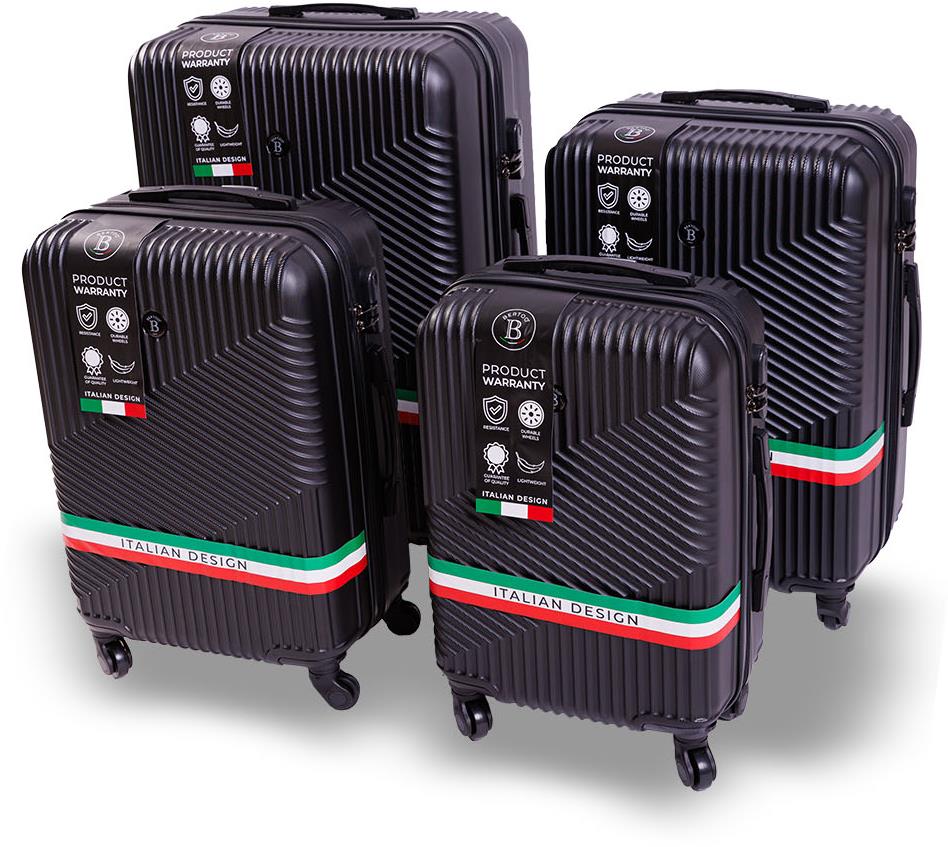 BERTOO cestovný kufor Milano – čierna sada 4 v 1