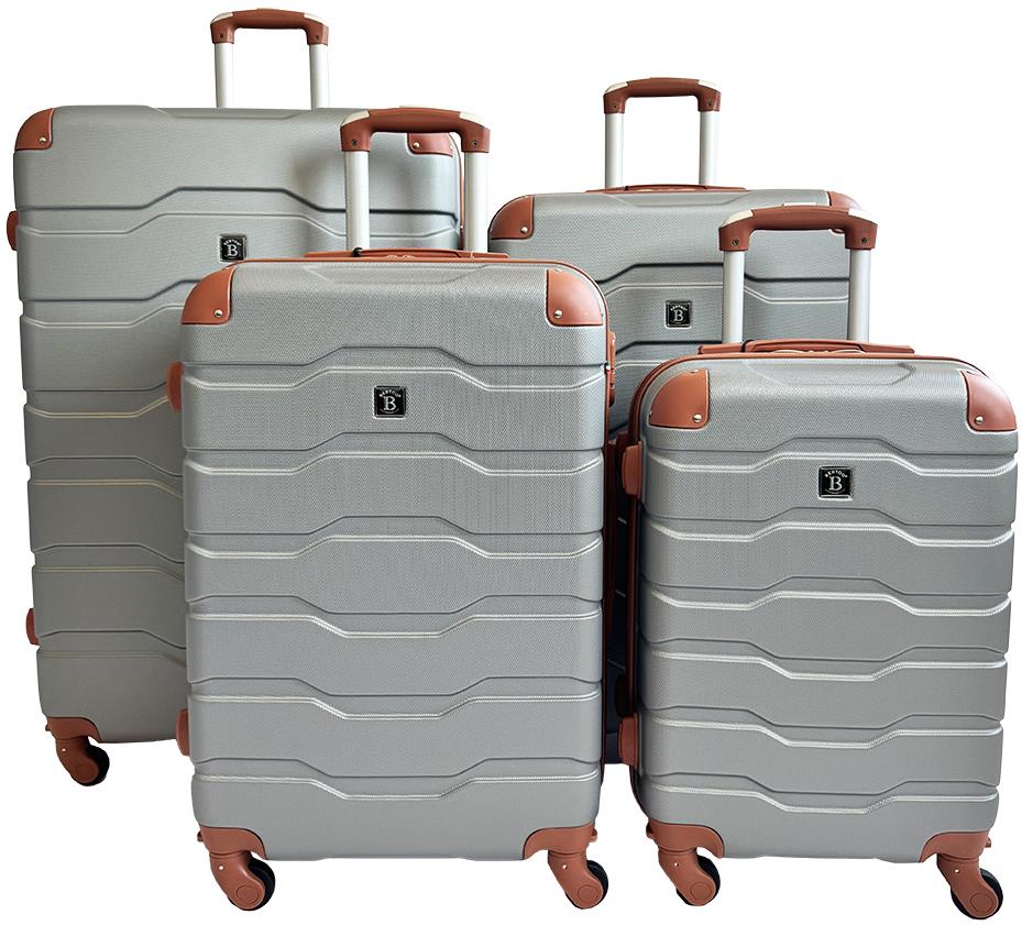 BERTOO cestovný kufor Firenze – strieborná sada 4 v 1