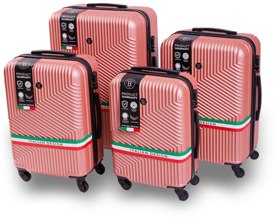 BERTOO cestovný kufor Milano – ružová sada 4 v 1