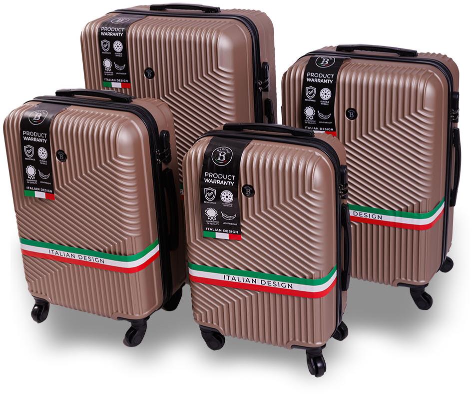 BERTOO cestovný kufor Milano – champagne sada 4 v 1