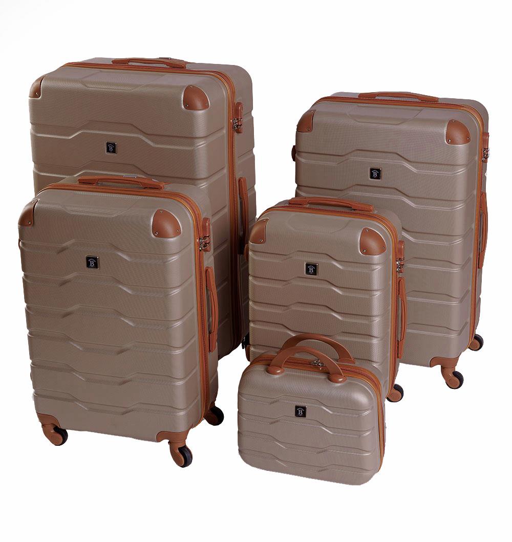 BERTOO cestovný kufor Firenze – champagne sada 5 v 1