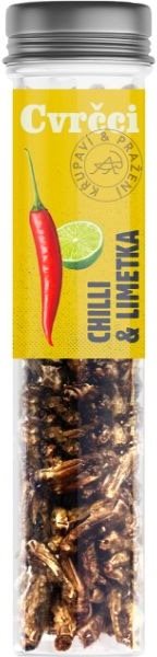 SENS Chrumkavé & praženie cvrčky 20 g – Chilli & Limetka