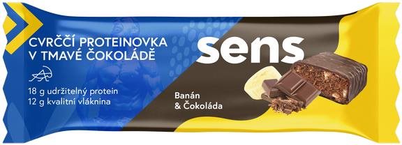SENS Svrčková Proteínovka v tmavej čokoláde 60 g, banán & čokoláda
