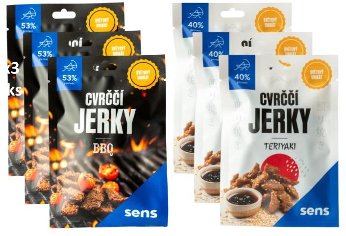 SENS Ochutnávkový balíček svrčkové jerky 2× 3 ks – 6× 12 g