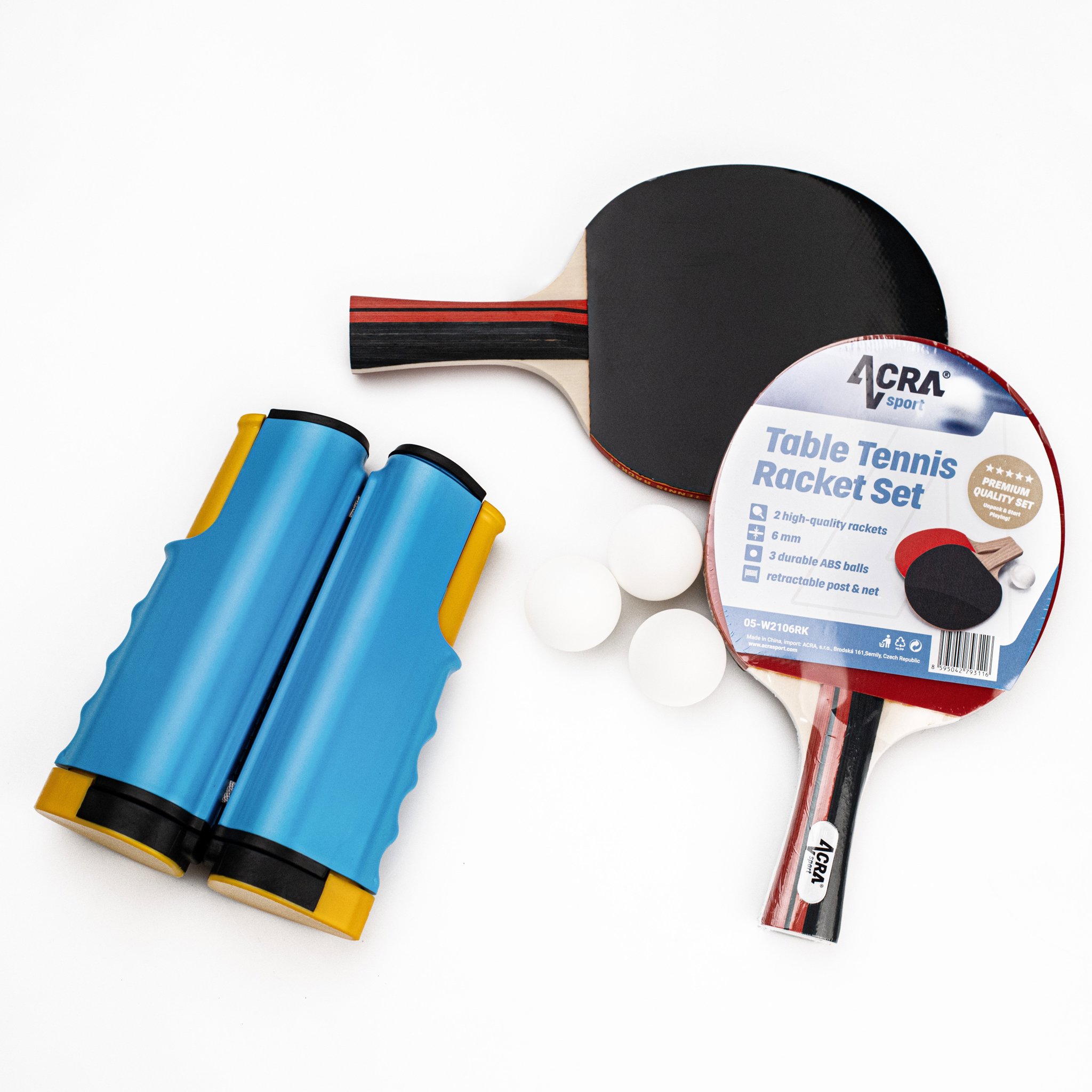 Acra Set na stolný tenis, 2 rakety, loptičky a sieť