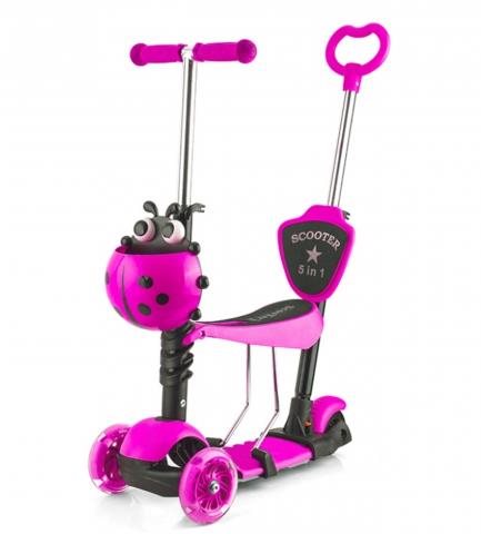 WERK 3 v 1 LIENKA so svietiacimi LED kolesami, ružová