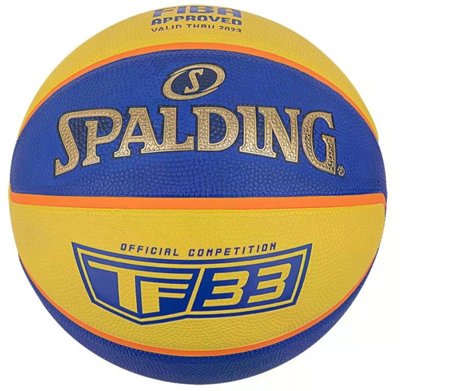 SPALDING TF-33 GOLD – YELLOW/BLUE SZ6 RUBBER BASKETBALL