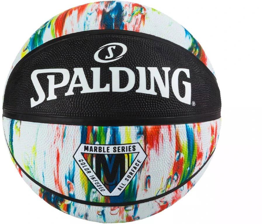 Spalding Marble Series Black White Rainbow Rubber, vel. 7