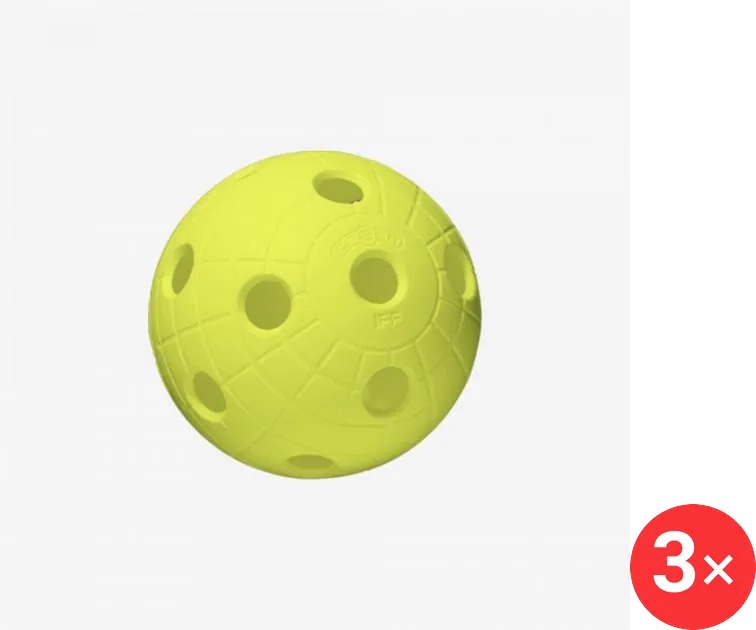 Unihoc Ball Crater neon yellow 3 ks