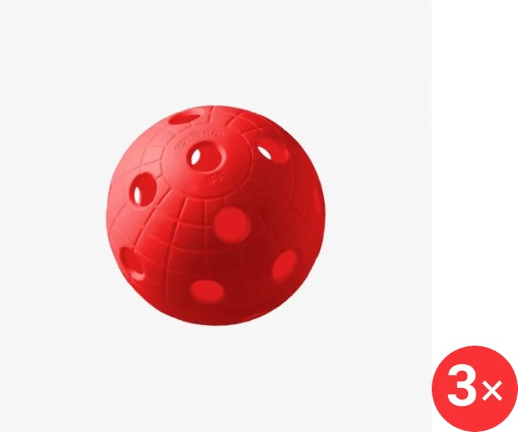 Unihoc Ball Crater red 3 ks