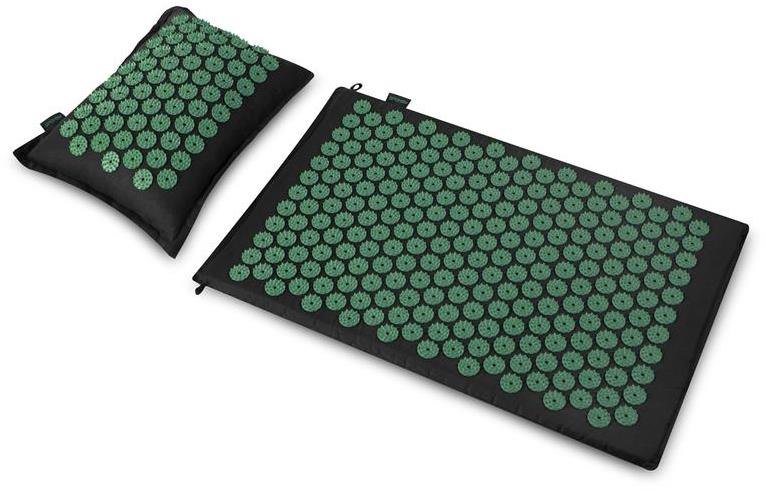 Spokey Akumat Akupresúrna masážna podložka s vankúšom, 66 × 42 cm, zelená